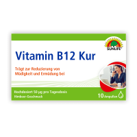 SUNLIFE® Vitamin B12 Kur 10x7ml Ampullen hochdosiert Energie & Nervensystem Unterstützung + vegane Nährstoffe & Vitalboost