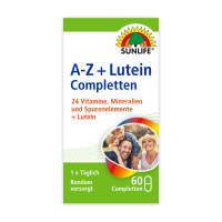 SUNLIFE® A-Z + Lutein Tabletten Rundumversorgung Nährstoffe Immunsystem Lutein Gesundheit Vitalität Nahrungsergänzung + 24 Vitamine Mineralien Spurenelemente