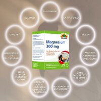 SUNLIFE® Magnesium 300 Tabletten Müdigkeit Muskeln Knochen Energie Mineral Entspannung 150 Stk + Vitamin C E & Melisse