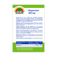 SUNLIFE® Magnesium 300 Tabletten Müdigkeit Muskeln Knochen Energie Mineral Entspannung 150 Stk + Vitamin C E & Melisse