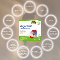 SUNLIFE® Magnesium 400 mg + Kalium Sticks 20 Stk Kirsche Elektrolyt-Gleichgewicht + 375 mg Kalium Muskeln Sport Knochenunterstützung