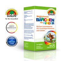 SUNLIFE® Multivitamin Bärchen Lutschtabletten Kinder Gesundheit Rundumversorgung + 10 Vitamine & Kalzium
