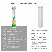 SUNLIFE® Magnesium Brausetabletten Zitronengeschmack hochdosiert Muskeln Nerven Sport 17 Stk