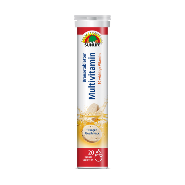 SUNLIFE® Multivitamin Brausetabletten Orange Immunsystem + 10 Vitamine & 5 Mineralstoffe