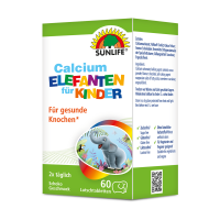 SUNLIFE® Calcium Elefanten Kinder 60 Lutschtabletten...