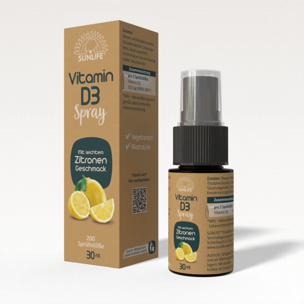 SUNLIFE® Vitamin D3 Spray Knochen Zähne Immunsystem Gesund Sonnenvitamin