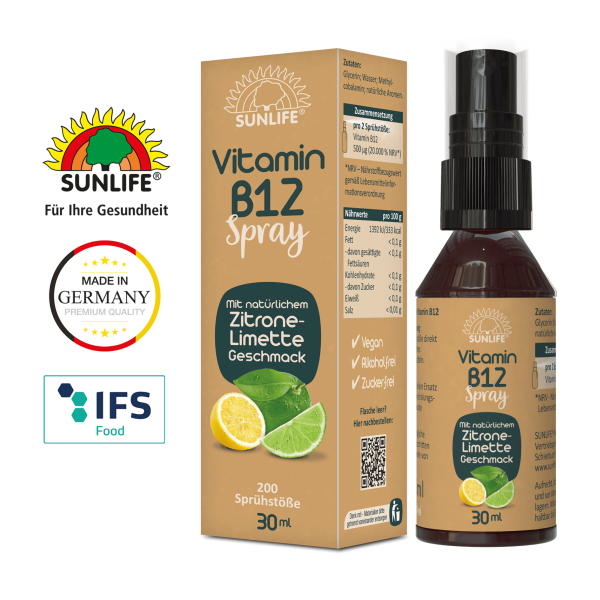 SUNLIFE® Vitamin B12 Spray hochdosiert Energie &...