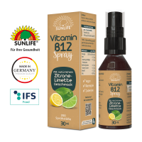 SUNLIFE® Vitamin B12 Spray hochdosiert Energie & Nervensystem Unterstützung + vegane Nährstoffe & Vitalboost