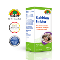 SUNLIFE® Baldrian Tinktur 100 ml Entspannung Wohlbefinden Nervosität Beruhigung Unruhe + Schlaffördernd Einschlafen Ruhe