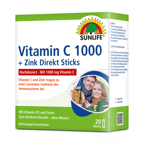 SUNLIFE® Vitamin C 1000 mg hochdosiert 20 Direkt...