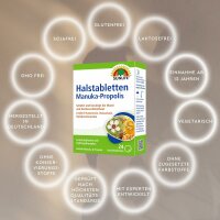 SUNLIFE® Halstabletten Manuka-Propolis 24 Stk Hustenreiz Heiserkeit Kratzen Hals Mund Schleimhaut