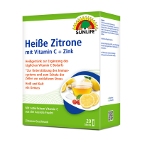 SUNLIFE® Heiße Zitrone 20 Sticks Immunsystem Natürlich Gesundheit Erkältungszeit Wärme Husten Vitamine Aufwärmen + Vitamin C & Zink aus Acerola