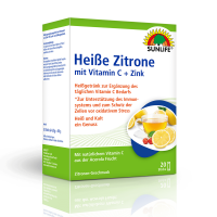 SUNLIFE® Heiße Zitrone 20 Sticks Immunsystem Natürlich Gesundheit Erkältungszeit Wärme Husten Vitamine Aufwärmen + Vitamin C & Zink aus Acerola