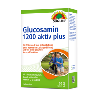 SUNLIFE® Glucosamin 1200 aktiv plus Kapseln 60 Stk Knorpel Knochen Regeneration Gesundheit Gelenke + Vitamin C & Vitalität