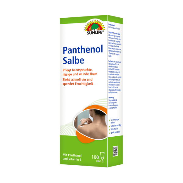 SUNLIFE® Panthenol Salbe 100 ml Feuchtigkeit Pflegecreme Wundheilung Irritationen Hautelastizität + Panthenol & Vitamin E