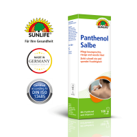 SUNLIFE® Panthenol Salbe 100 ml Feuchtigkeit Pflegecreme Wundheilung Irritationen Hautelastizität + Panthenol & Vitamin E